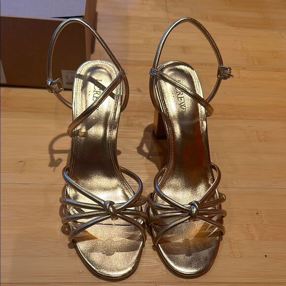 J. Crew Women's Gold Strappy Sandals - Picture 1 of 6